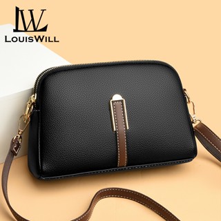 Túi xách nữ LouisWill Túi đeo vai thời trang Túi đeo chéo Túi PU Thiết kế dây kéo kép Công suất lớn Dây đeo vai có thể điều chỉnh Túi bên trong Bền chống trầy xước