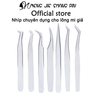 Mengjieshangpin Lông Mi Giả Chuyên Nghiệp Cây Nối Mi Nhíp Thép không gỉ Đơn Dụng Cụ Bấm Mi Nhíp
