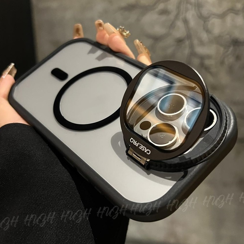Giá đỡ ống kính máy ảnh sang trọng Vỏ điện thoại từ tính trong suốt Acrylic cho iPhone 15 14 13 12 11 Pro Max 15 Plus Vỏ bảo vệ mặt sau cứng chống sốc toàn diện | BigBuy360 - bigbuy360.vn