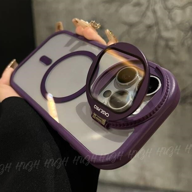 Giá đỡ ống kính máy ảnh sang trọng Vỏ điện thoại từ tính trong suốt Acrylic cho iPhone 15 14 13 12 11 Pro Max 15 Plus Vỏ bảo vệ mặt sau cứng chống sốc toàn diện | BigBuy360 - bigbuy360.vn