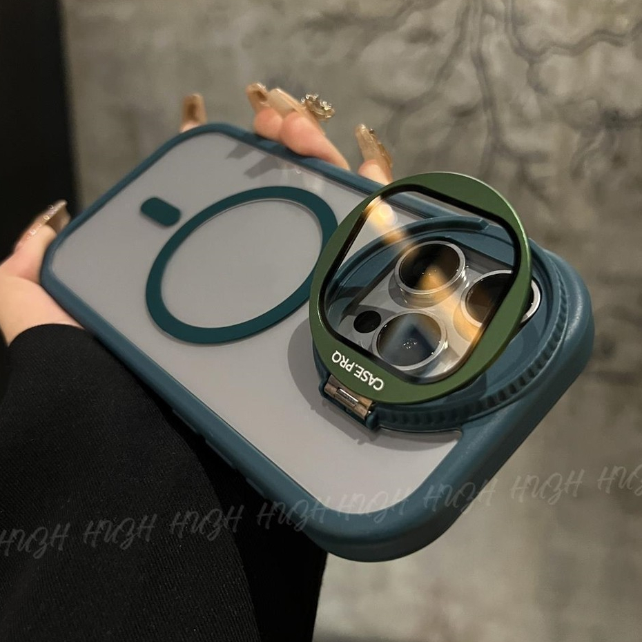 Giá đỡ ống kính máy ảnh sang trọng Vỏ điện thoại từ tính trong suốt Acrylic cho iPhone 15 14 13 12 11 Pro Max 15 Plus Vỏ bảo vệ mặt sau cứng chống sốc toàn diện | BigBuy360 - bigbuy360.vn