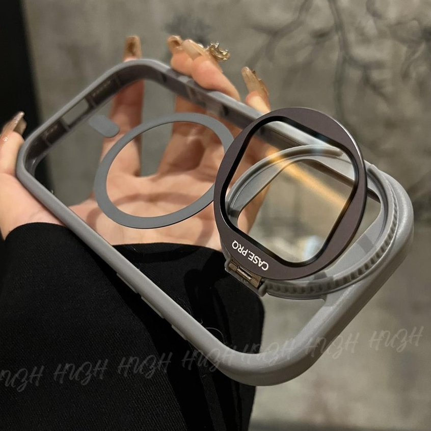 Giá đỡ ống kính máy ảnh sang trọng Vỏ điện thoại từ tính trong suốt Acrylic cho iPhone 15 14 13 12 11 Pro Max 15 Plus Vỏ bảo vệ mặt sau cứng chống sốc toàn diện | BigBuy360 - bigbuy360.vn