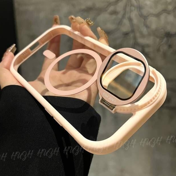 Giá đỡ ống kính máy ảnh sang trọng Vỏ điện thoại từ tính trong suốt Acrylic cho iPhone 15 14 13 12 11 Pro Max 15 Plus Vỏ bảo vệ mặt sau cứng chống sốc toàn diện | BigBuy360 - bigbuy360.vn