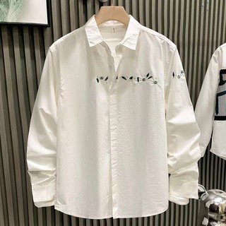 Phong Cách Hàn Quốc Nữ Nữ Rời Oversize Thêu Hoa Áo Sơ Mi Tay Dài Áo Baju Baju Wanita Lengan Panjang Hàng Mới Sẵn Có