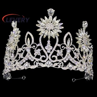 Levery nữ cưới cô dâu tiara phụ kiện tóc vintage pha lê cô dâu tiaras và vương miện nữ hoàng vương miện