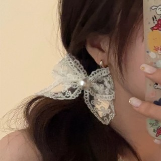 🥟ice🥟Vintage Ren Nơ Cá Mập Kẹp Tóc Nữ Kẹp Tóc Dây Buộc Tóc