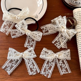 🥟ice🥟Vintage Ren Nơ Cá Mập Kẹp Tóc Nữ Kẹp Tóc Dây Buộc Tóc