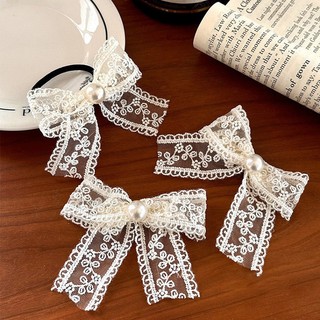 🥟ice🥟Vintage Ren Nơ Cá Mập Kẹp Tóc Nữ Kẹp Tóc Dây Buộc Tóc