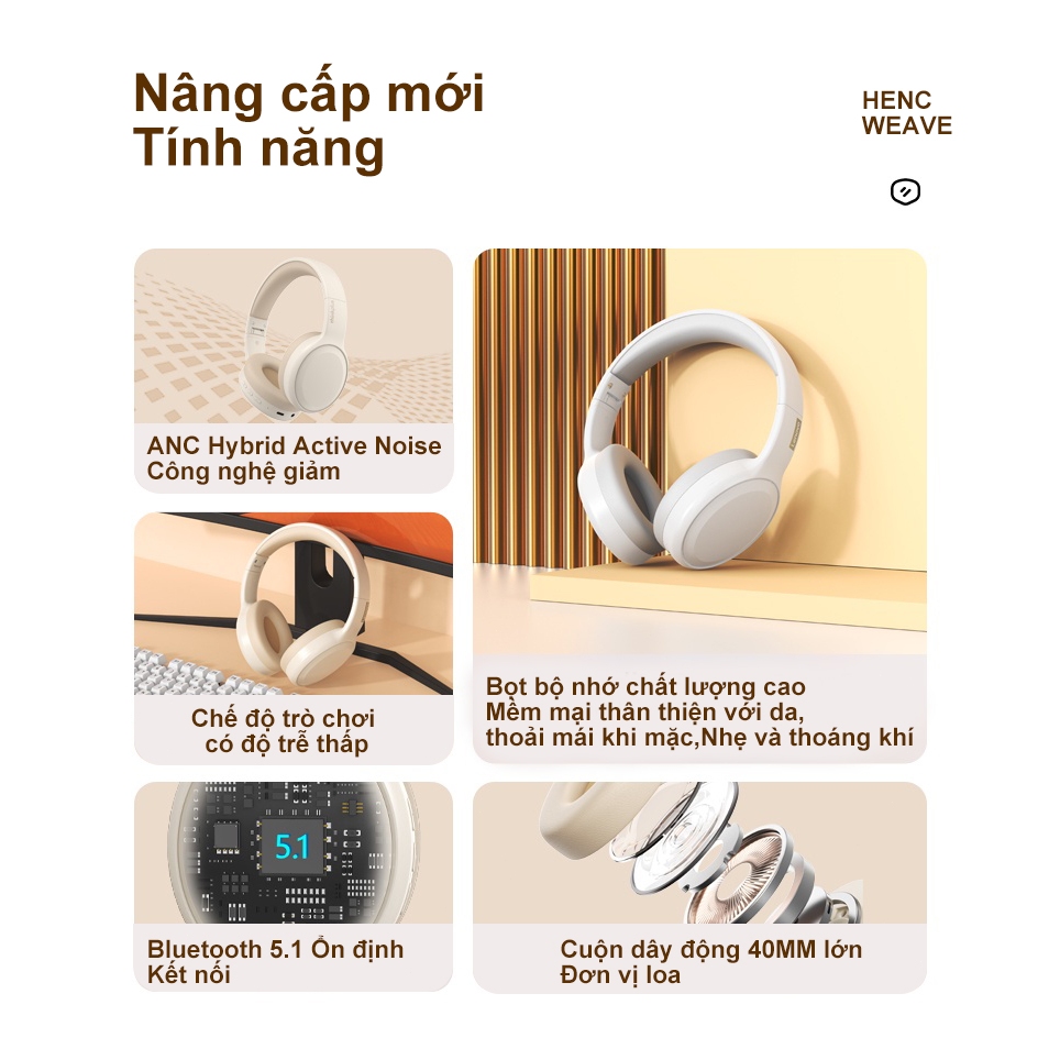 Tai nghe Bluetooth chụp tai Bridio m8 âm thanh nổi giảm ồn thoải mái chống thấm nước có mic thích | BigBuy360 - bigbuy360.vn