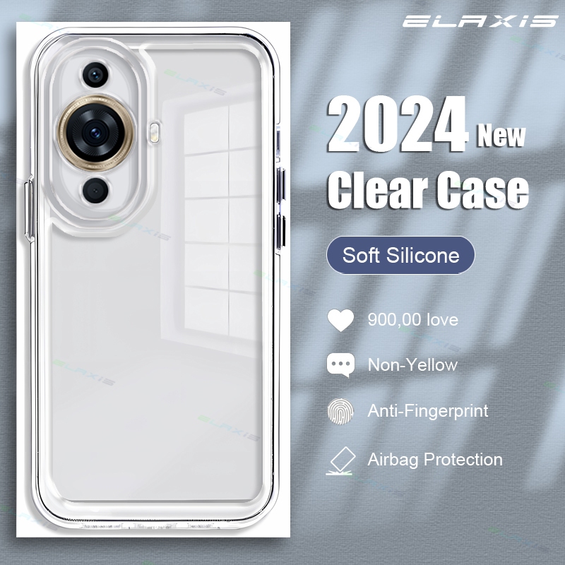 Elaxis Vỏ Cho Huawei Nova 11 Pro Vỏ Điện Thoại Trong Suốt Ống Kính Mềm Bảo Vệ Camera Ốp Lưng Silicon ES017