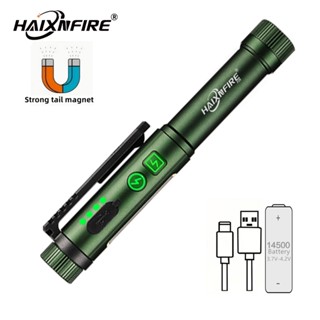  Haixnfire P26 Đèn Pin Mini Type-C Đèn Pin Sạc Di Động Penlight Cắm Trại Ngoài Trời Họ Đêm Khẩn Cấp Đèn 