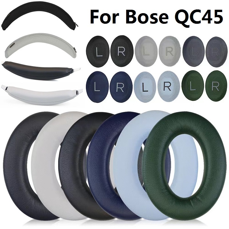 Miếng đệm tai cho Bose QuietComfort 45 Tai nghe thay thế QC45 QC45 II đệm băng đô và vỏ bảo vệ mềm da giác quan
