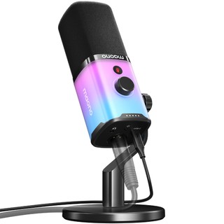 Bộ micrô chơi game năng động Maono PD100X RGB Bộ micrô chế độ kép USB / XLR có phần mềm, tắt tiếng, điều khiển âm lượng cho PC, điện thoại, phát trực tuyến, chơi game, qua giọng nói, ghi âm