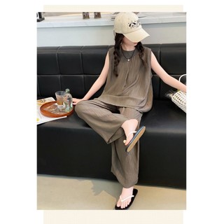 Bộ đồ bé gái Áo Vest trẻ em dáng rộng thường ngày Quần lớn cho trẻ em