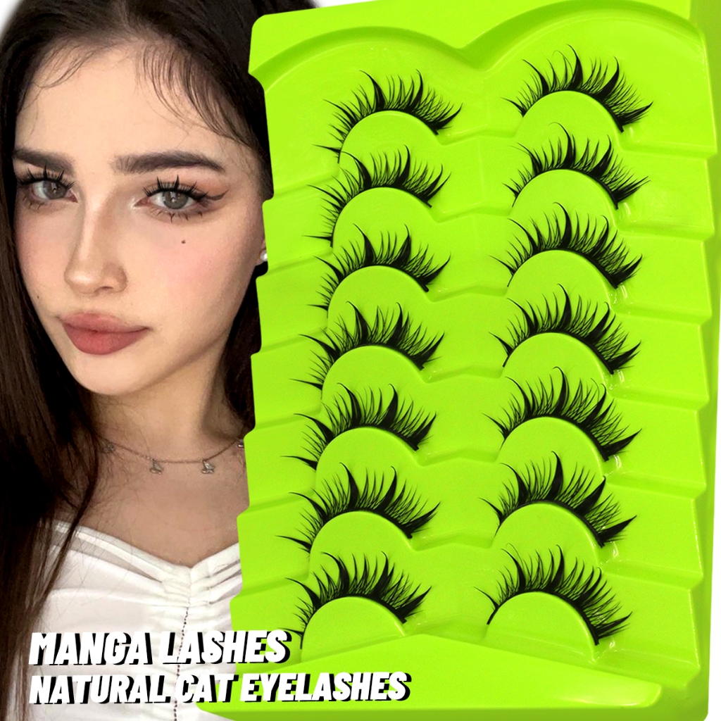 Groinneya Manga Mi 3d Tự Nhiên Lông Mi Giả Mềm Mại Chữ Thập Wispy Lông Mi Tự Nhiên 3d Giả Chồn Mi Nố