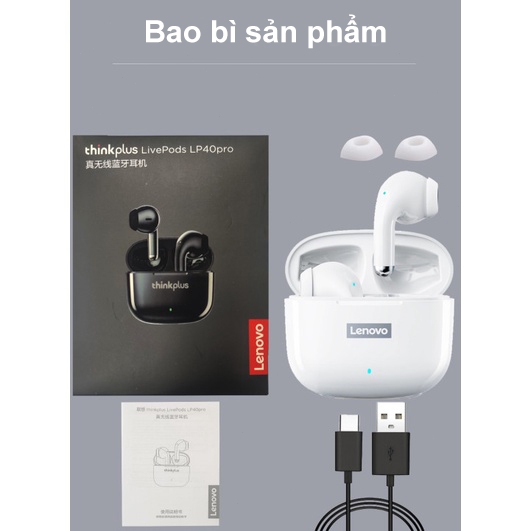 Tai nghe Bluetooth không dây Lenovo LP40 Pro âm thanh nổi HD giảm ồn thông minh cảm ứng chống nước | BigBuy360 - bigbuy360.vn