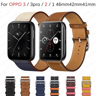 Dây da thật thời trang mới cho OPPO Watch 3 / 3 pro / 2 / 1 41mm 46mm 42mm Dây đeo đồng hồ thông minh Dây đeo cổ tay bằng da