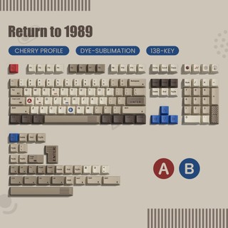  Womier 134 Phím Retro 1989 Chủ đề trò chơi PBT Keycap Dye-Sub Cherry Profile Key Caps cho 61   87   104 Cherry MX Switchs Gamer Bàn phím cơ 