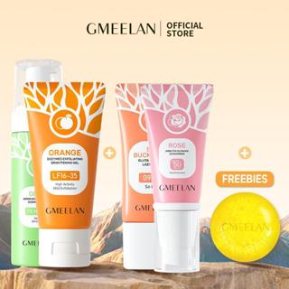 5PCS KITS GMEELAN Gel Tẩy Tế Bào Chết Da Mặt 50g+SỮA RỬA MẶT TẠO BỌT LÀM SẠCH Ô LIU 150ml+Kem Glutathione Lazy Cream 30g +Chiba Rose Kem chống nắng 30g+Xà phòng 100g