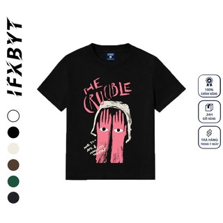 2024 Vintage Đen áo phông nam form rộng cổ tròn áo thun boy phố oversize y2k interesting logo in hình 100%cotton