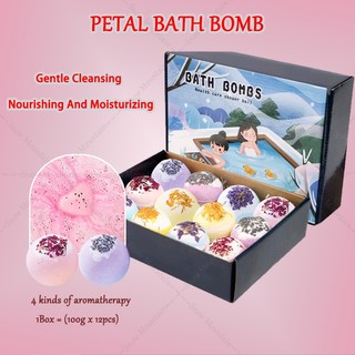  100gx12pcs viên sủi bồn tắm bom tắm tạo bọt bồn tắm viên thả bồn tắm bath boom bath bomb 