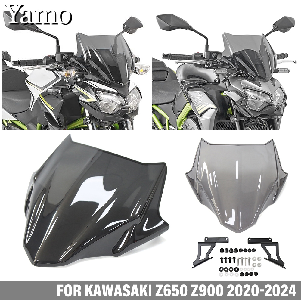 DÀNH CHO KAWASAKI Z900 2020-2024 Z650 2020-2025 Kính chắn gió xe máy có giá đỡ kính chắn gió phía tr