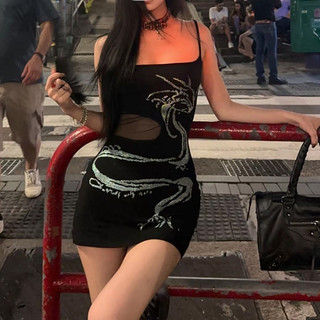 Cutenew In 2 Dây Đeo Dài Nữ Mùa Hè Màu Đen Không Tay Bodycon Ngắn / Váy Midi