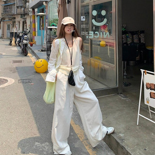 75104 Áo Sơ Mi Dài Tay Vải Lanh Cotton Cao Cấp Thường Ngày Quần Ống Rộng Quần