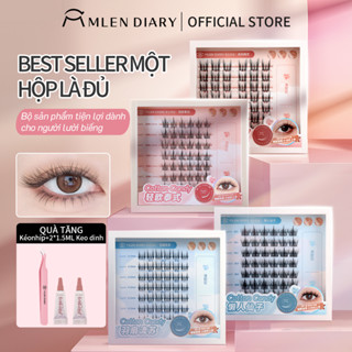 Mlen Diary Lông mi giả 9-12/13mm,C cong,Phù hợp với người bắt đầu,Tái sử dụng,Phân đoạn lông mi,Hot bán phong cách mi giả