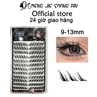 Mengjieshangpin Lông mi nổi tiếng trên Internet với lông cáo dày lông mi giả lông mi cụm đơn 9-13mm