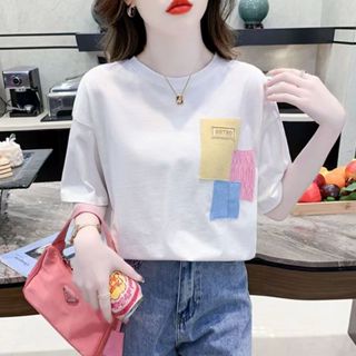 Áo Thun Tay Ngắn Cổ Tròn Dáng Rộng Phong Cách Hàn Quốc Thời Trang Mùa Hè 2023áo croptop set đồ nữ áo phông áo áo kiểu áo thun áo sơ mi nữ áo sơ miáo thun tay ngắn nữ áo sơ mi kiểu nữ, áo sơ mi tay áo hoodie basic