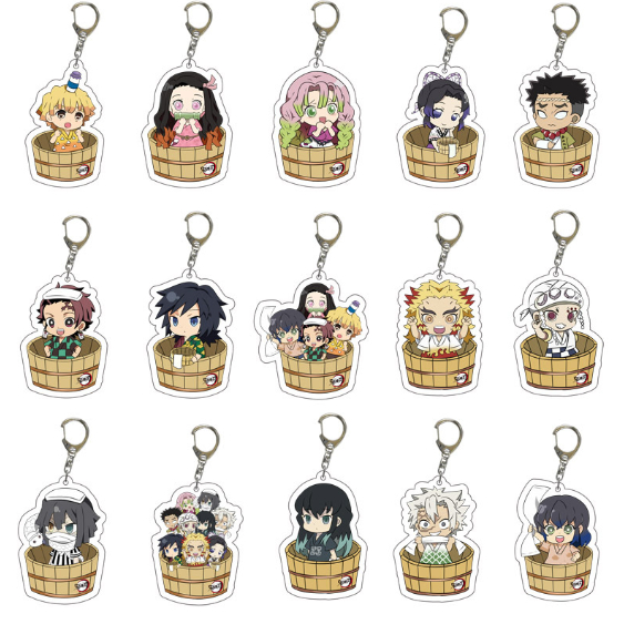 Demon Slayer Móc Khóa Cổng Bếp Tanjiro Hoạt Hình Acrylic Móc Khóa Mặt Dây Chuyền