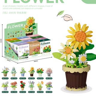 Khối xây dựng lắp ráp hoa vĩnh cửu Đồ chơi xếp hình bé gái Quà tặng