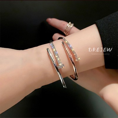 DREJEW Vòng Đeo Tay Dạng Hở Đính Đá Thời Trang Có Thể Điều Chỉnh Cao Cấp