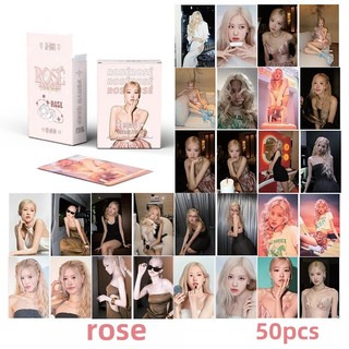 50pcs/box rose black-pink photocards album lomo cards black pink kpop postcards letaotao2023