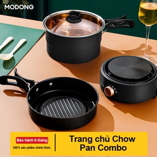 MODONG Nồi điện mini chống dính đa năng 500W - Nấu & hấp 2 trong 1, tặng khay hấp inox + túi du lịch