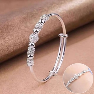 Xoay Hạt May Mắn Vòng Tay Kéo Đẩy Có Thể Điều Chỉnh Đèn Lồng Bóng Chuông Tình Yêu Vòng Tay Bạc Thời Trang Và Cá Tính Phong Cách Dân Tộc Instagram Vòng Tay Nữ Bạc