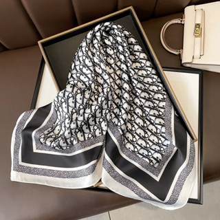 2024 Thiết Kế Thương Hiệu Cao Cấp Nữ Khăn Lụa Vuông Chữ In Hình Cổ Tóc Cổ Vuông Khăn Lụa Tiếp Viên Khăn Vuông Nữ Văn Phòng Quấn 70CM (2755inch)