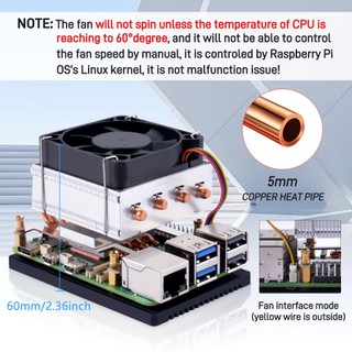 Bộ làm mát CPU 52Pi Low-Profile Plus cho quạt CPU Raspberry Pi 5