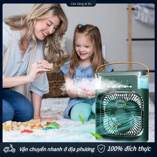 Quạt đá điều hòa hơi nước mini để bàn , quạt điều hòa mini phun sương có khay chứa đá