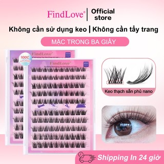 [Không cần keo] FindLove 5D Fluffy Lông Mi Giả Tự Dính Công Nghệ Không Cần Keo Lông Mi 1 Bước Bấm Vào Mi Tự Dính Có Thể Tái Sử Dụng Keo Lâu Dài Không Lông Mi độ cong C 11-15mm