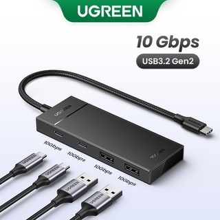 Ugreen usb c hub 10gbps bộ chuyển đổi usb 3.2 4 trong 1 với 4 usb-c 3.2, bộ chia usb c 4 cổng truyền dữ liệu mở rộng cho windows, macbook pro / air, ipad pro, iphone, android