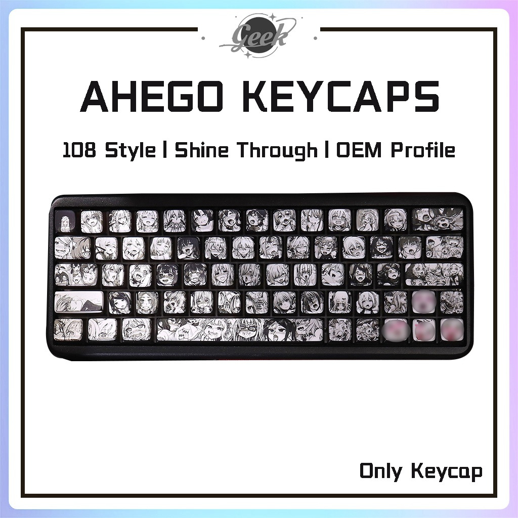 Ahego Keycaps trong suốt PBT Dye-sub OEM Profile Keycap Custom Keycaps Tương thích với Cherry Gatero