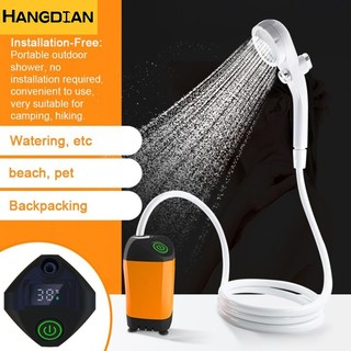 HANGDIAN Vòi Hoa Sen Cắm Trại Ngoài Trời, Bơm Vòi Hoa Sen Điện Di Động, IPX7, Không Thấm Nước, Với Màn Hình Kỹ Thuật Số