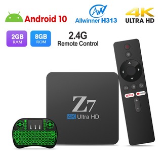 Z7 atv android 10.0 smart tv box allwinner h313 2gb 8gb dual wifi android tv 4k hd set top box media player