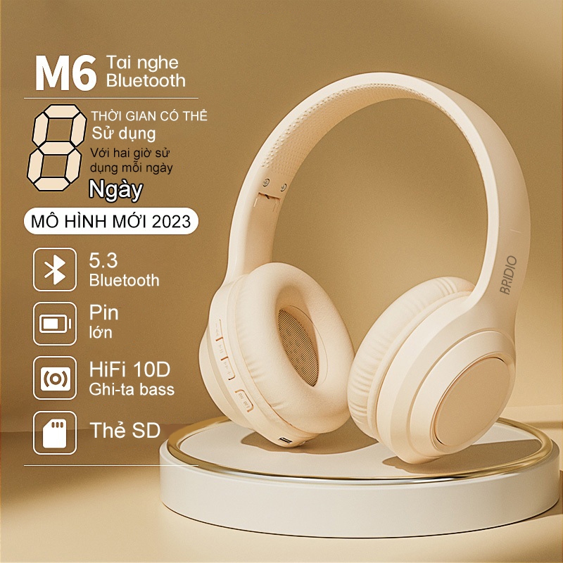 Tai nghe Bluetooth chụp tai BRIDIO TH10 BT5.3 Âm thanh HD Giảm nhiễu Có thể gập lại có dây IP Lenovo | BigBuy360 - bigbuy360.vn