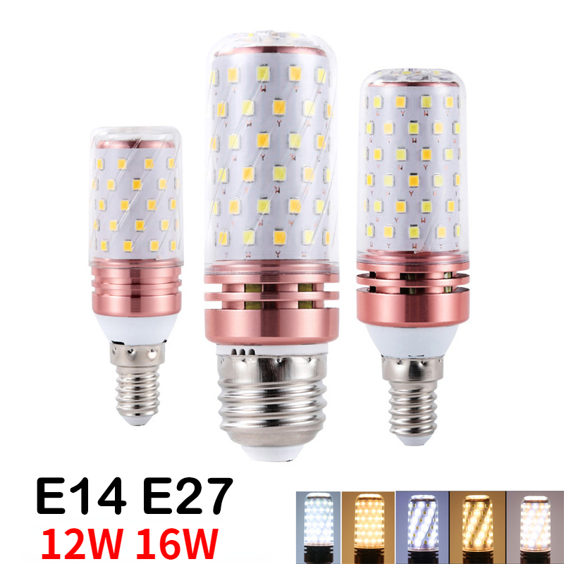 Bóng đèn LED siêu sáng 12W 16W Đèn tiết kiệm năng lượng E14 Vít nhỏ E27 Đèn ngô chiếu sáng gia đình 
