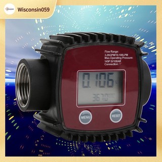 K25 1in đồng hồ đo lưu lượng sợi nữ màn hình kỹ thuật số cảm biến chất lỏng nước 10‑100l/phút