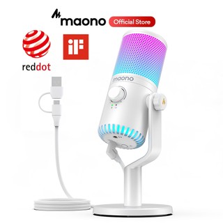 Micro thu âm MAONO DM30 USB trắng RGB chuyên dụng thích hợp cho PC/ livestream/ghi âm bài hát