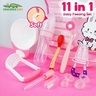 Bộ 11 Bát ăn dặm cho bé Yếm ăn dặm Bình thìa ăn dặm Bát nghiền thức Bình ăn bột Dụng cụ cho bé ăn 4 6 tháng tuổi